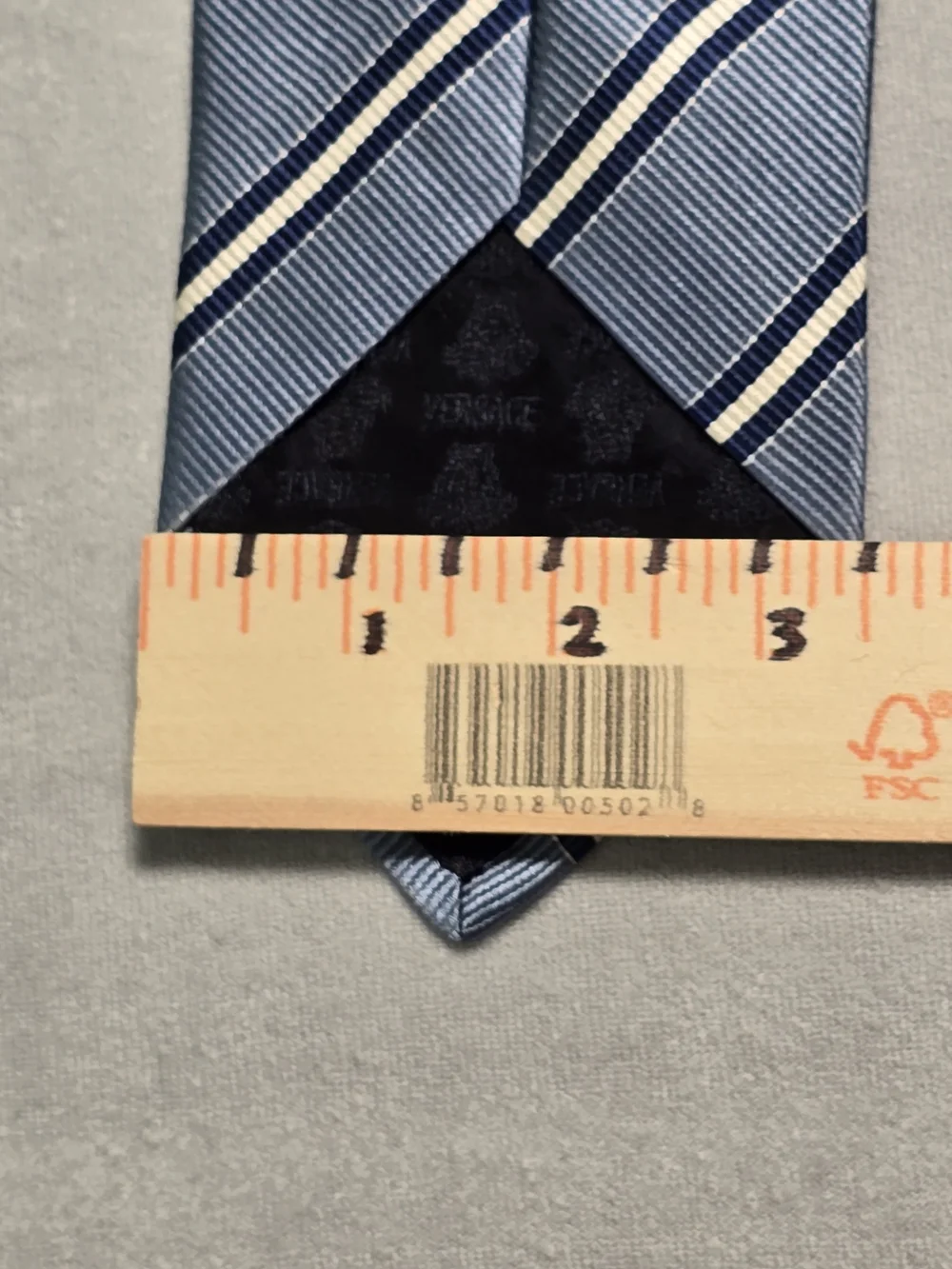 Vintage Gianni Versace Silk Tie Blue Diagonal Regimental Stripe Made In Italy